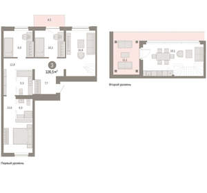 3-к квартира, вторичка, 127м2, 7/9 этаж