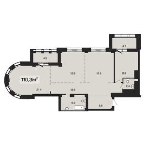 3-к квартира, строящийся дом, 100м2, 2/19 этаж