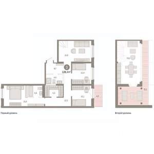 3-к квартира, вторичка, 128м2, 7/9 этаж
