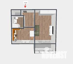 1-к квартира, вторичка, 37м2, 9/9 этаж