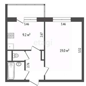 1-к квартира, вторичка, 37м2, 4/11 этаж