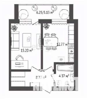 1-к квартира, строящийся дом, 45м2, 10/16 этаж