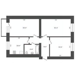 3-к квартира, вторичка, 75м2, 4/5 этаж