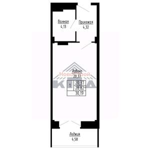 1-к квартира, вторичка, 30м2, 8/16 этаж