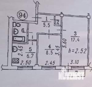 2-к квартира, вторичка, 42м2, 4/5 этаж