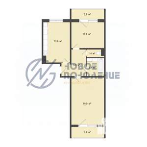 2-к квартира, вторичка, 55м2, 9/10 этаж