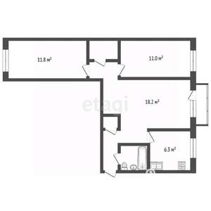 3-к квартира, вторичка, 58м2, 4/5 этаж