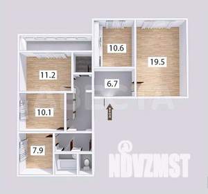 4-к квартира, вторичка, 81м2, 9/9 этаж