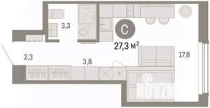 Студия квартира, вторичка, 27м2, 5/16 этаж