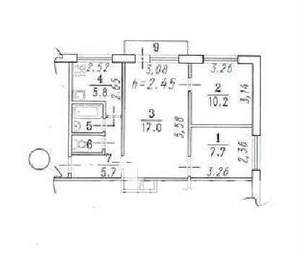 3-к квартира, вторичка, 51м2, 4/5 этаж