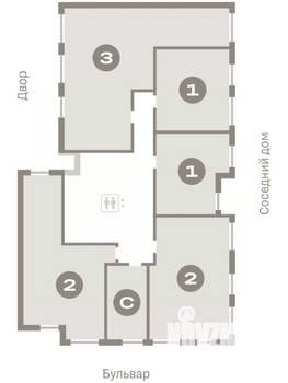 3-к квартира, вторичка, 92м2, 3/8 этаж
