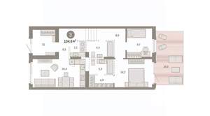 2-к квартира, вторичка, 105м2, 1/9 этаж