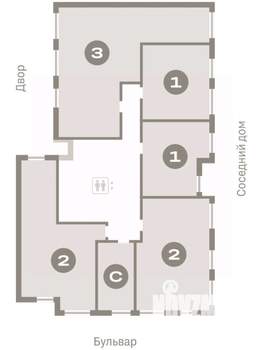 3-к квартира, вторичка, 92м2, 3/16 этаж