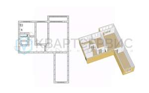 3-к квартира, вторичка, 59м2, 3/5 этаж