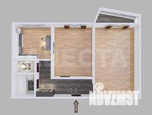 2-к квартира, вторичка, 53м2, 7/10 этаж