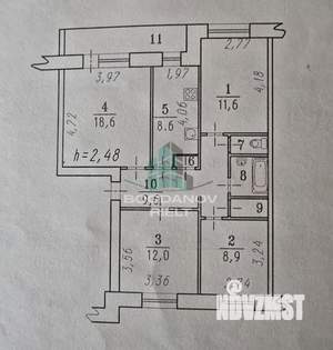 4-к квартира, вторичка, 75м2, 4/5 этаж