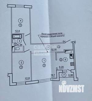 3-к квартира, вторичка, 68м2, 9/12 этаж
