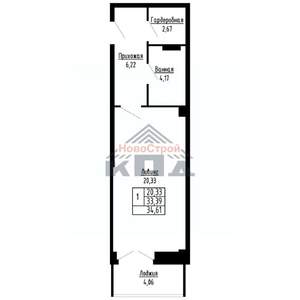 1-к квартира, вторичка, 35м2, 15/16 этаж