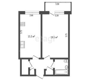 1-к квартира, вторичка, 46м2, 2/5 этаж