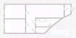 2-к квартира, вторичка, 55м2, 1/3 этаж