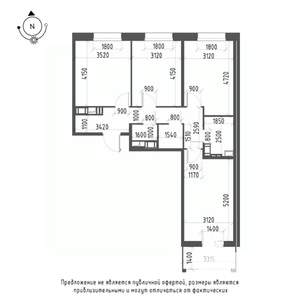 3-к квартира, вторичка, 79м2, 7/7 этаж