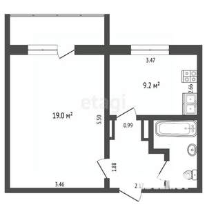 1-к квартира, вторичка, 37м2, 7/10 этаж