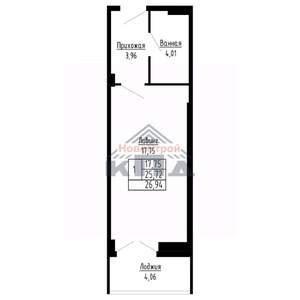 1-к квартира, вторичка, 27м2, 11/16 этаж