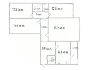 4-к квартира, вторичка, 104м2, 7/10 этаж
