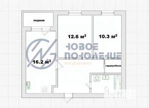 3-к квартира, вторичка, 57м2, 1/19 этаж