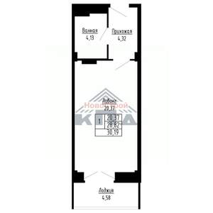 1-к квартира, строящийся дом, 30м2, 8/16 этаж