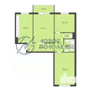 3-к квартира, вторичка, 77м2, 4/10 этаж