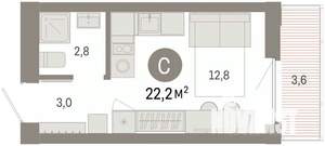 Студия квартира, вторичка, 22м2, 5/8 этаж