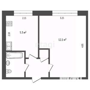 1-к квартира, вторичка, 22м2, 5/5 этаж