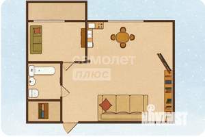 1-к квартира, вторичка, 35м2, 6/10 этаж