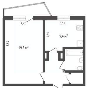 1-к квартира, вторичка, 38м2, 8/10 этаж