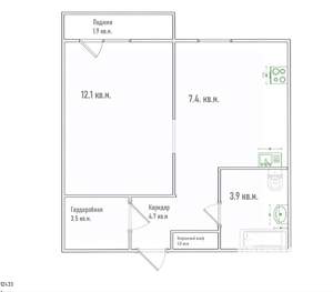 1-к квартира, вторичка, 33м2, 5/10 этаж