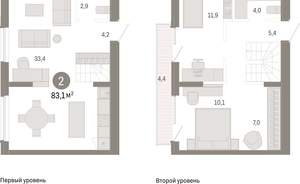 2-к квартира, вторичка, 83м2, 8/9 этаж