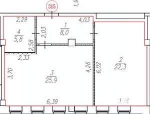2-к квартира, вторичка, 62м2, 3/14 этаж
