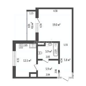 1-к квартира, вторичка, 49м2, 5/10 этаж