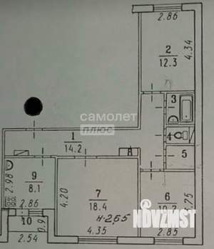 3-к квартира, вторичка, 71м2, 2/12 этаж