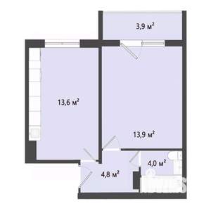 1-к квартира, строящийся дом, 36м2, 7/10 этаж