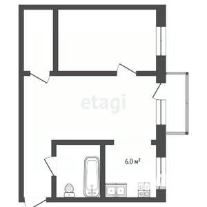 2-к квартира, вторичка, 45м2, 4/5 этаж