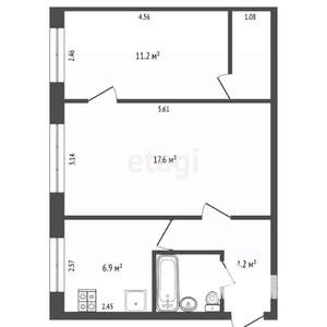 3-к квартира, вторичка, 46м2, 1/5 этаж