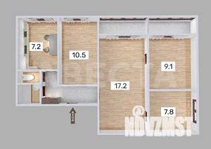 4-к квартира, вторичка, 61м2, 2/9 этаж