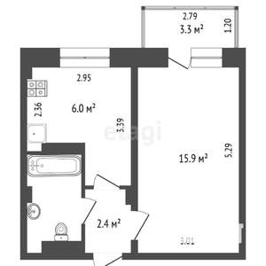 Студия квартира, вторичка, 28м2, 1/8 этаж