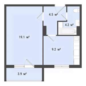 1-к квартира, строящийся дом, 37м2, 5/10 этаж