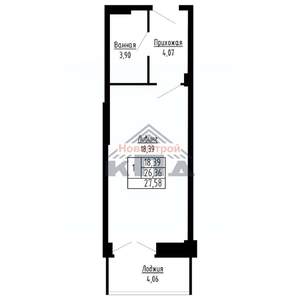 1-к квартира, вторичка, 28м2, 3/16 этаж