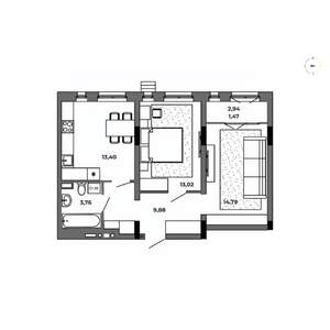 2-к квартира, вторичка, 56м2, 6/8 этаж