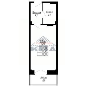 1-к квартира, вторичка, 31м2, 5/16 этаж