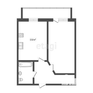 1-к квартира, вторичка, 43м2, 4/14 этаж
